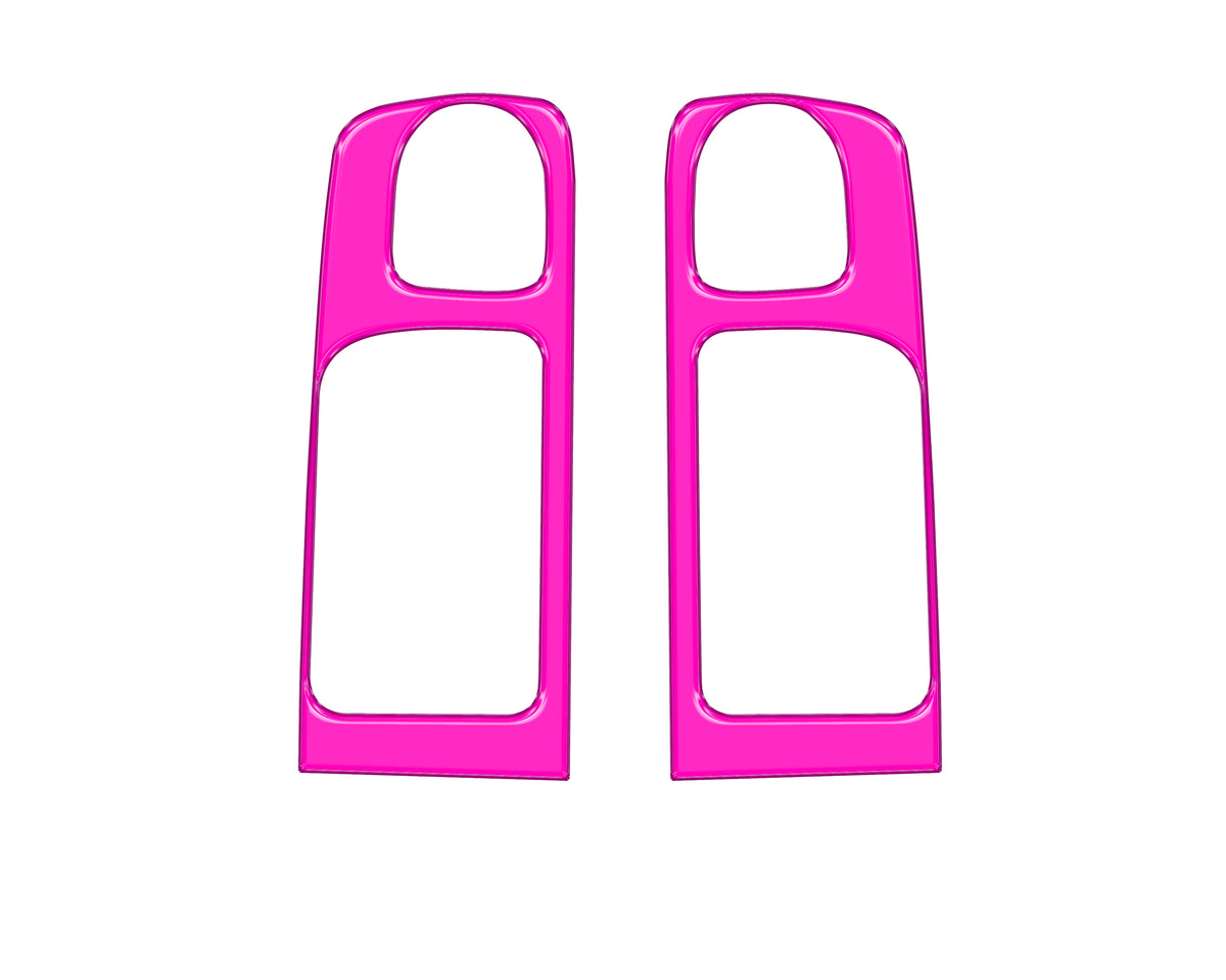 Crewmax Rear Door Pull Panel Accent Trim Fits 2014-2021 Toyota Tundra Rear Doors (CrewMax) Hot Pink