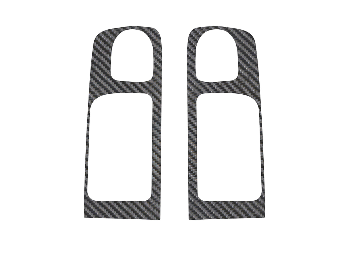 Crewmax Rear Door Pull Panel Accent Trim Fits 2014-2021 Toyota Tundra Rear Doors (CrewMax) Real Carbon Fiber(Raw)