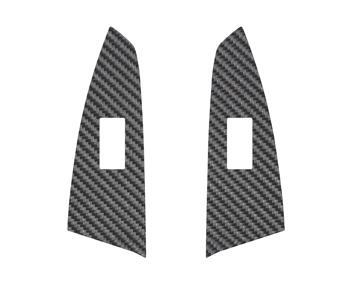 D-Cab Rear Door Switch Panel Accent Trim Fits 2014-2021 Toyota Tundra Rear Doors (D-Cab) Real Carbon Fiber(Raw)