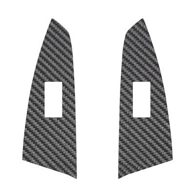 D-Cab Rear Door Switch Panel Accent Trim Fits 2014-2021 Toyota Tundra Rear Doors (D-Cab) Real Carbon Fiber(Raw)