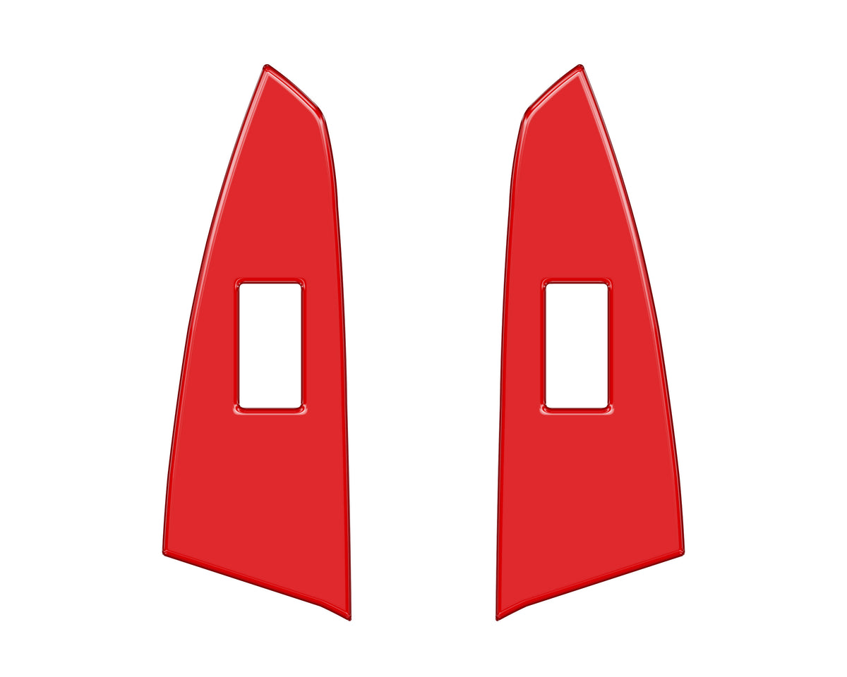 D-Cab Rear Door Switch Panel Accent Trim Fits 2014-2021 Toyota Tundra Rear Doors (D-Cab) *OE Color - Gloss TRD Red