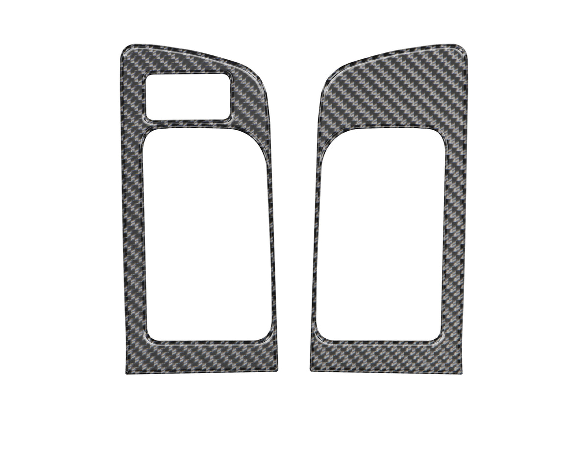 Front Door Handle Trim w/Memory Seat Control Accent Trim Fits 2014-2021 Toyota Tundra Front Doors Only w/Memory Seats Real Carbon Fiber(Domed)