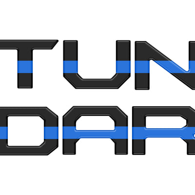 Grille Letter Inserts Fits 2022-2022 Toyota Tundra Matte Black w/Thin Blue Line
