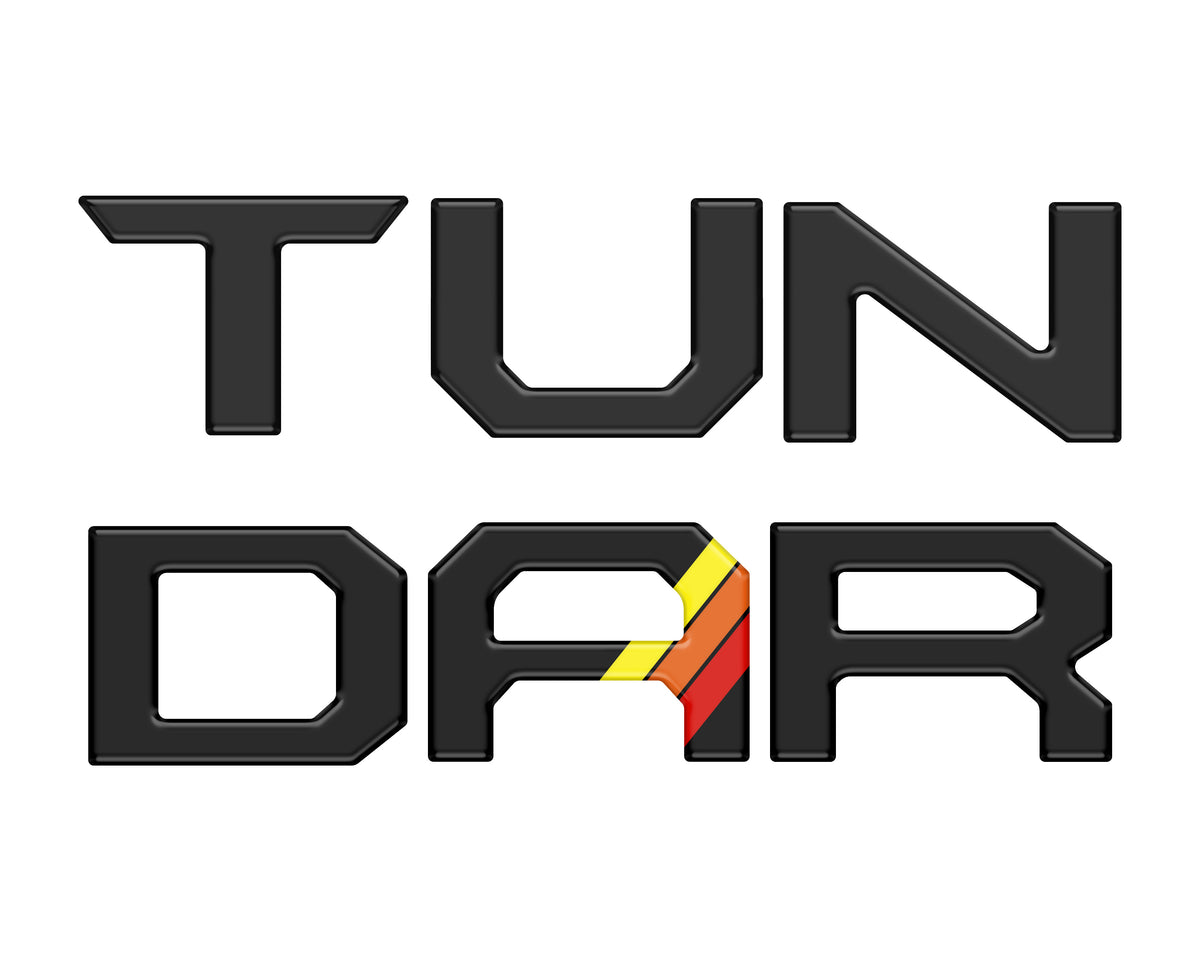 Grille Letter Inserts Fits 2022-2022 Toyota Tundra Matte Black w/TRI-Color Logo