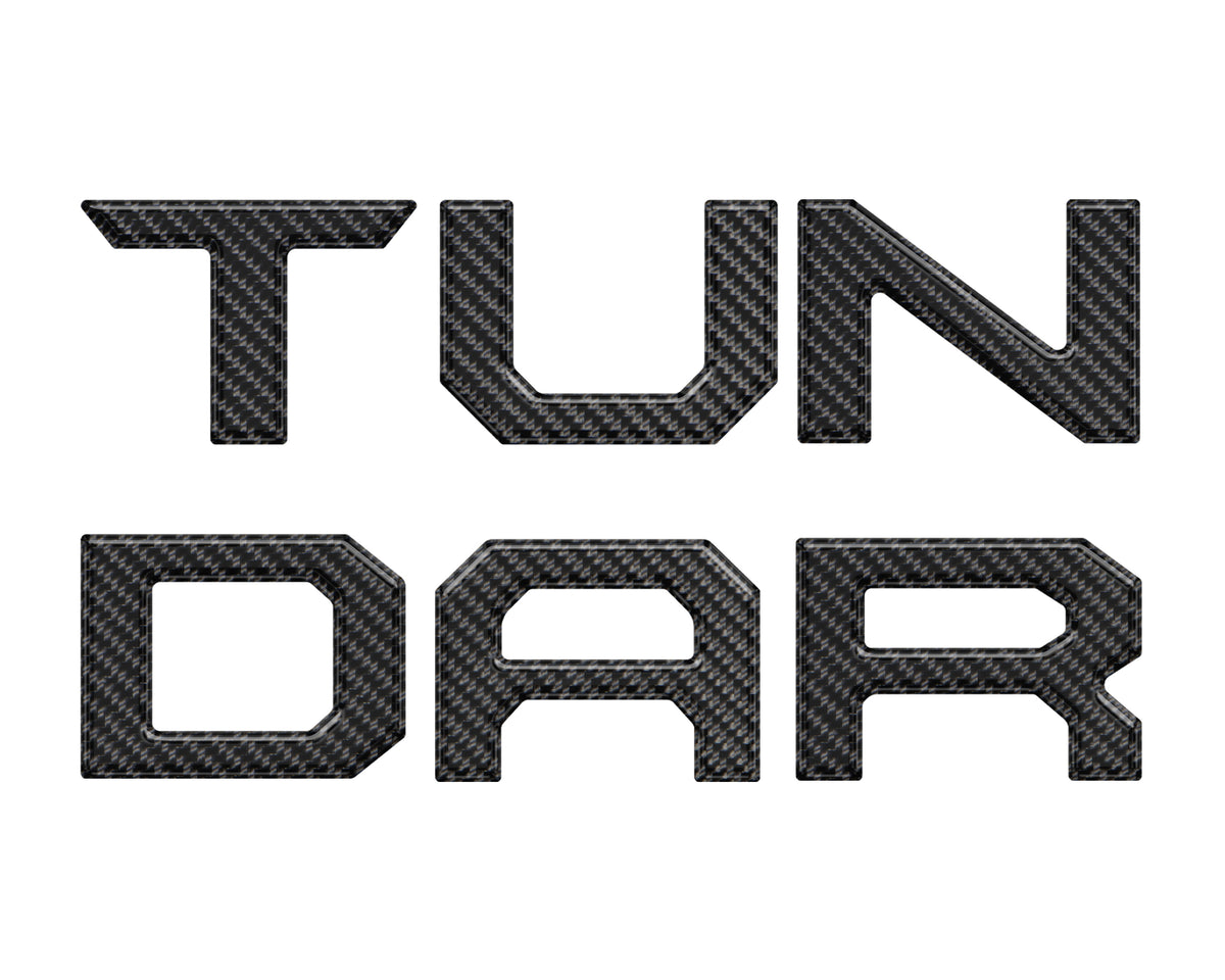Grille Letter Inserts Fits 2022-2022 Toyota Tundra Real Carbon Fiber(Domed)