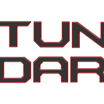 Grille Letter Inserts Fits 2022-2022 Toyota Tundra Matte Black/Red Outline
