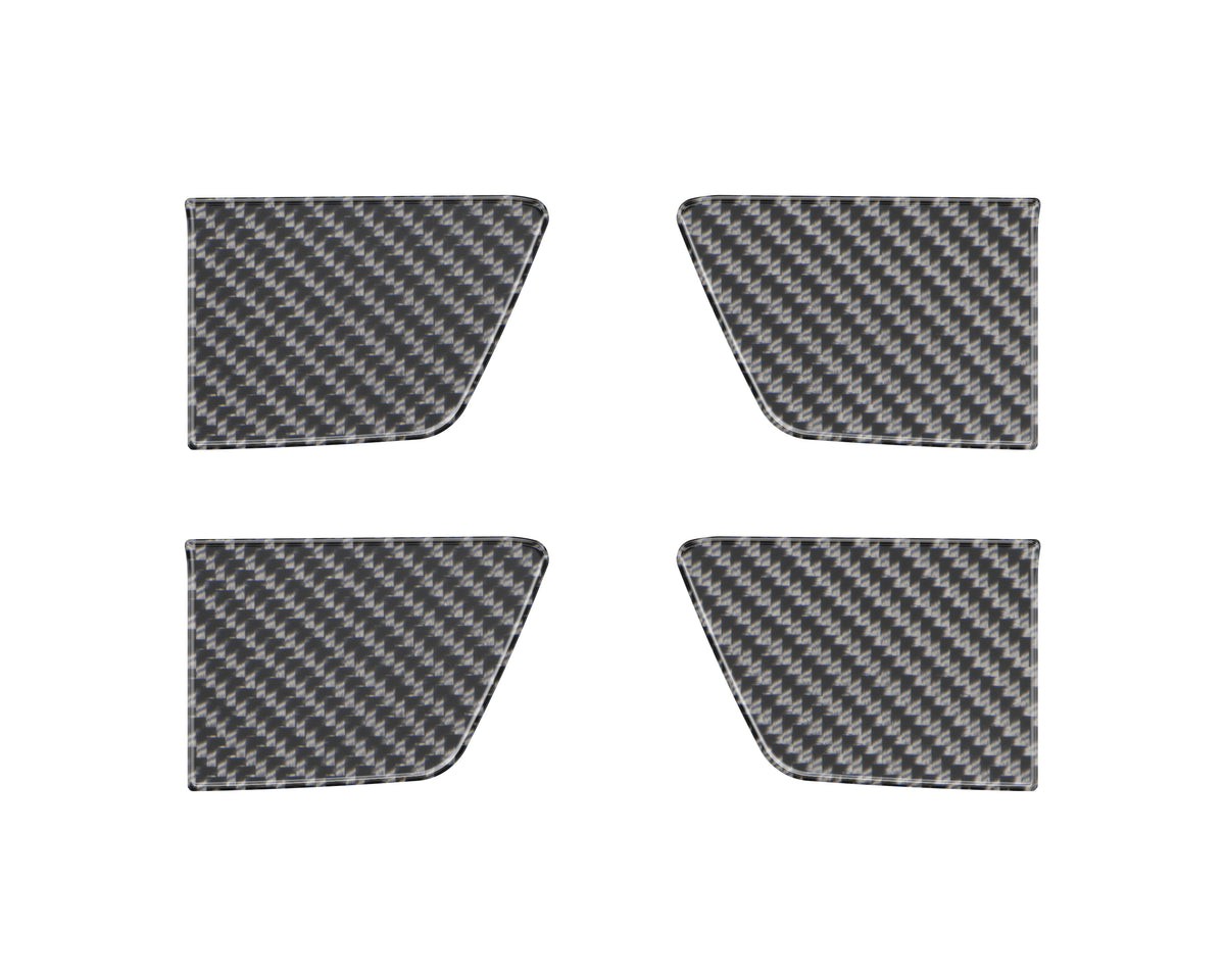 Crew Max 4 Door Handle Pocket Accent Trim Fits 2022-2022 Toyota Tundra CrewMax (4 Piece Kit) Real Carbon Fiber(Domed)