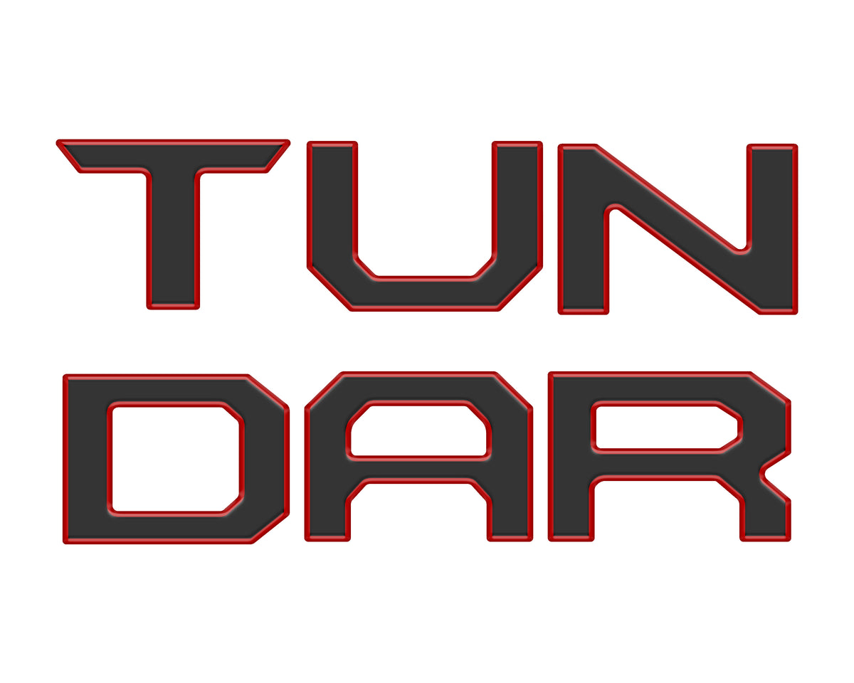 Tailgate Letter Inserts Fits 2022-2022 Toyota Tundra Matte Black/Red Outline