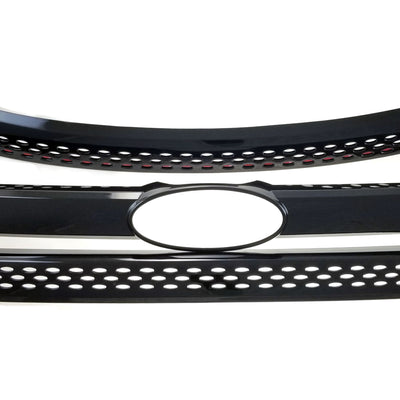 ABS6404BLK 11-15 Ford Explorer Does Not Fit Sport 3 PCS Gloss Black Tape-on Grille Overlay Chrome Delete Kit