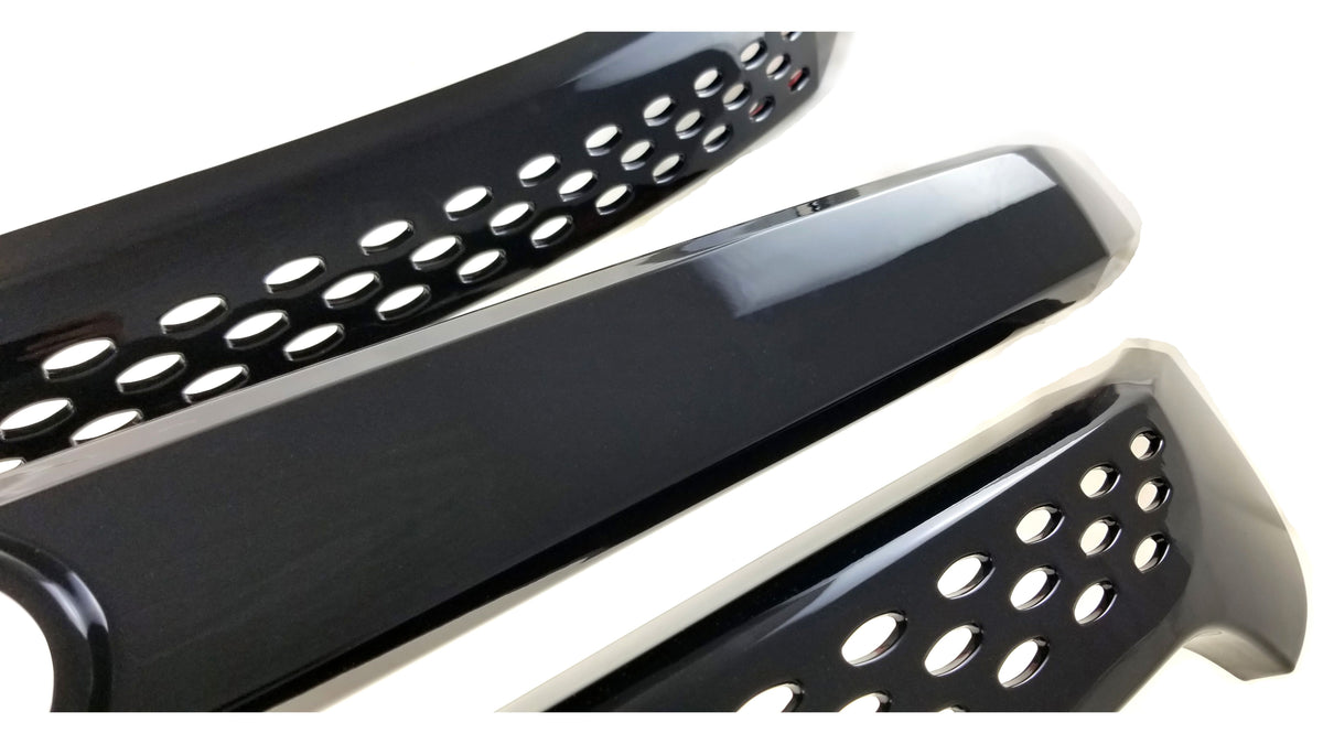 ABS6404BLK 11-15 Ford Explorer Does Not Fit Sport 3 PCS Gloss Black Tape-on Grille Overlay Chrome Delete Kit