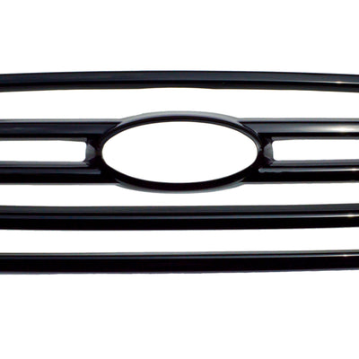 ABS6411BLK 15-17 Ford F-150 XLT 4 PCS Gloss Black Tape-on Grille Overlay Chrome Delete Kit