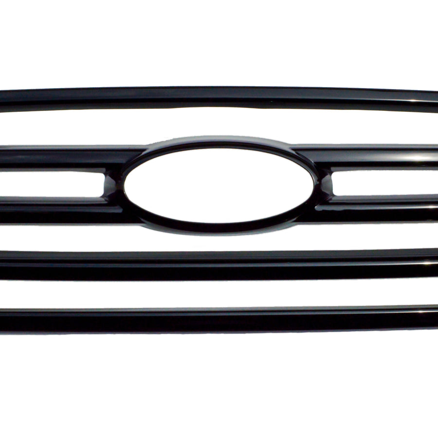 ABS6411BLK 15-17 Ford F-150 XLT 4 PCS Gloss Black Tape-on Grille Overlay Chrome Delete Kit