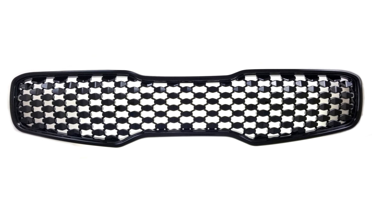 ABS6418BLK 16-19 Kia Sportage LX 1 PC Gloss Black Tape-on Grille Overlay Chrome Delete Kit