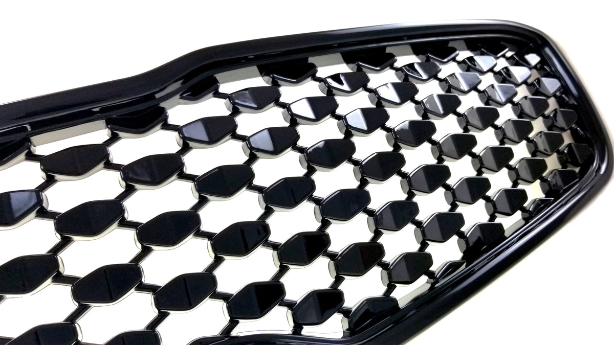 ABS6418BLK 16-19 Kia Sportage LX 1 PC Gloss Black Tape-on Grille Overlay Chrome Delete Kit