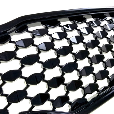 ABS6418BLK 16-19 Kia Sportage LX 1 PC Gloss Black Tape-on Grille Overlay Chrome Delete Kit