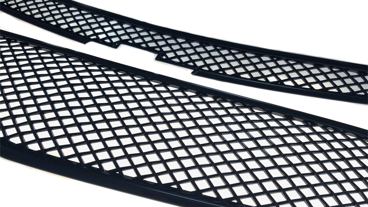 ABS6423BLK 15-16 Chevrolet Cruze LS/LT/LTZ 2 PCS Gloss Black Tape-on Grille Overlay Chrome Delete Kit