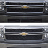 ABS6428BLK 14-15 Chevrolet Silverado 1500 WT/LT. NOT FOR SPORT MODELS 2 PCS Gloss Black Tape-on Grille Overlay Chrome Delete Kit