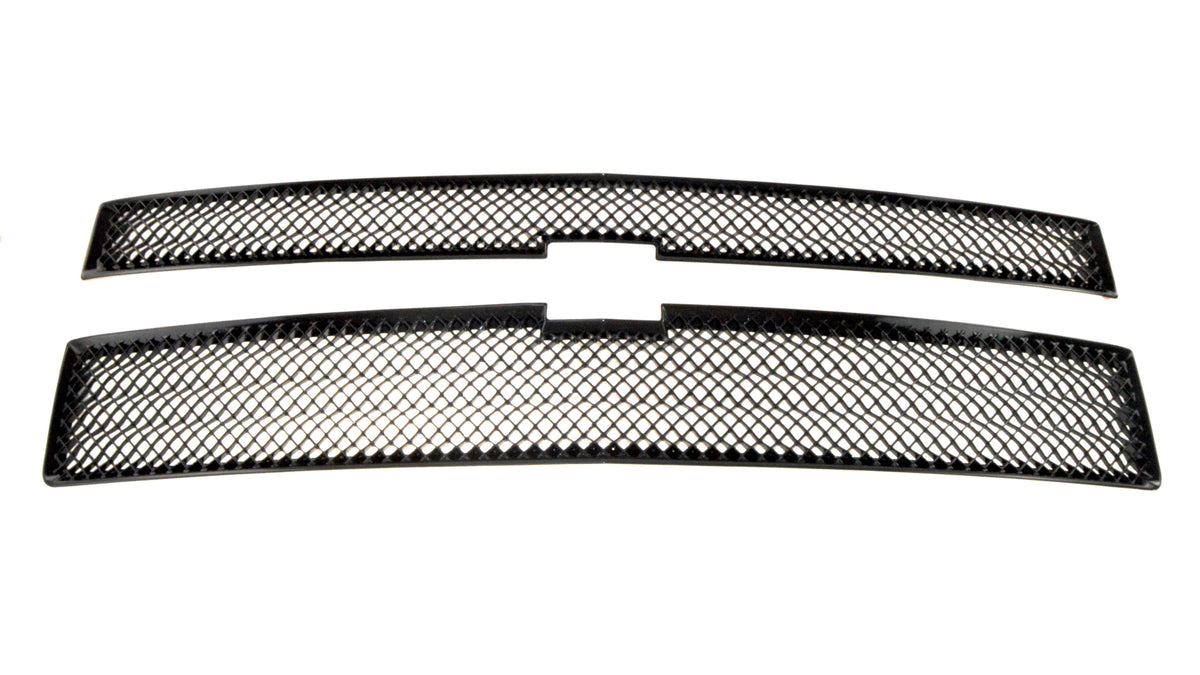 ABS6428BLK 14-15 Chevrolet Silverado 1500 WT/LT. NOT FOR SPORT MODELS 2 PCS Gloss Black Tape-on Grille Overlay Chrome Delete Kit
