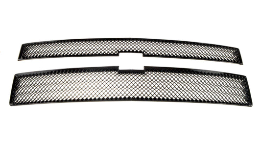 ABS6428BLK 14-15 Chevrolet Silverado 1500 WT/LT. NOT FOR SPORT MODELS 2 PCS Gloss Black Tape-on Grille Overlay Chrome Delete Kit