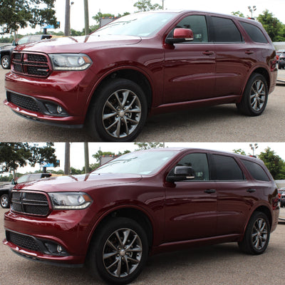 MC6187BLK 11-20 Dodge Durango 2 PCS Top Gloss Black Tape-on Mirror Cover Chrome Delete Kit