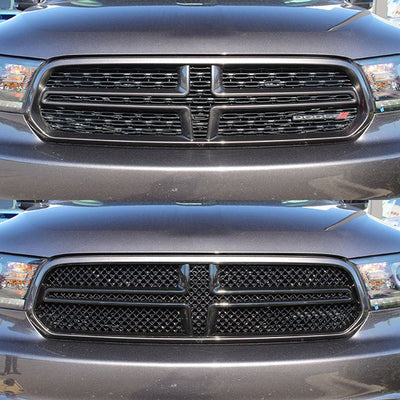 ABS6435BLK 14-21 Dodge Durango SXT/SXT PLUS/LIMITED /CITADEL/RT 1 PC Gloss Black Tape-on Grille Overlay Chrome Delete Kit