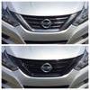 ABS6436BLK 16-18 Nissan Altima S/SR/SV/SL 1 PC Gloss Black Tape-on Grille Overlay Chrome Delete Kit