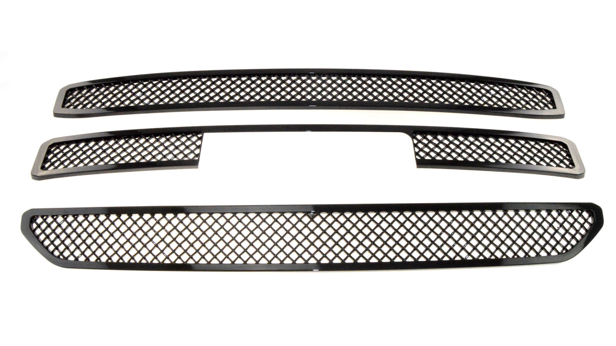 ABS6442BLK 15-20 GMC Yukon SLE/SLT 3 PCS Gloss Black Tape-on Grille Overlay Chrome Delete Kit