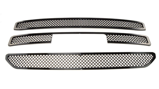 ABS6442BLK 15-20 GMC Yukon SLE/SLT 3 PCS Gloss Black Tape-on Grille Overlay Chrome Delete Kit