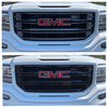 ABS6446BLK 16-18 GMC Sierra 1500 SLT 3 PCS Gloss Black Tape-on Grille Overlay Chrome Delete Kit