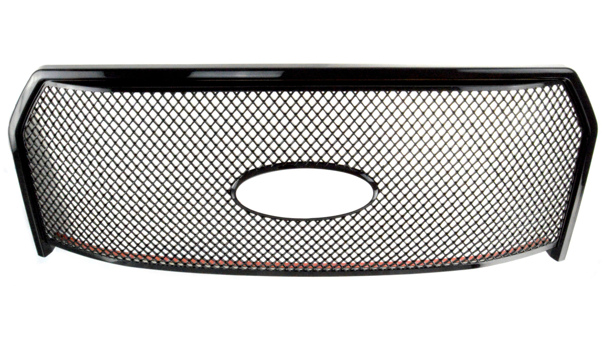 ABS6447BLK 15-17 Ford F-150 XL 1 PC Gloss Black Tape-on Grille Overlay Chrome Delete Kit