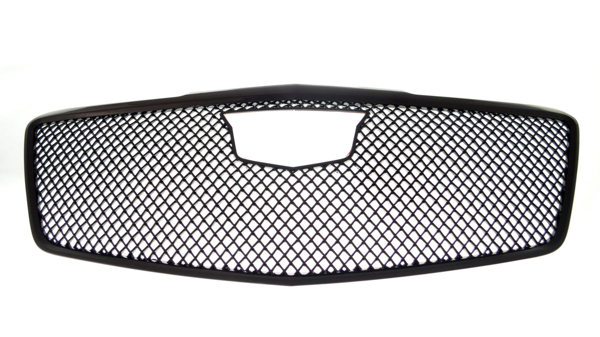 ABS6448BLK 15-19 Cadillac CTS Does not fit V Model 1 PC Gloss Black Tape-on Grille Overlay Chrome Delete Kit