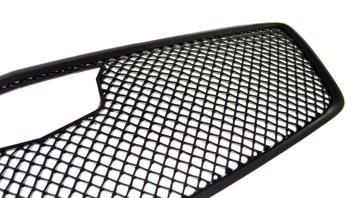 ABS6448BLK 15-19 Cadillac CTS Does not fit V Model 1 PC Gloss Black Tape-on Grille Overlay Chrome Delete Kit