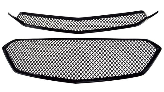 ABS6455BLK 16-17 Chevrolet Equinox L/LS/LT/LTZ 2 PCS Gloss Black Tape-on Grille Overlay Chrome Delete Kit