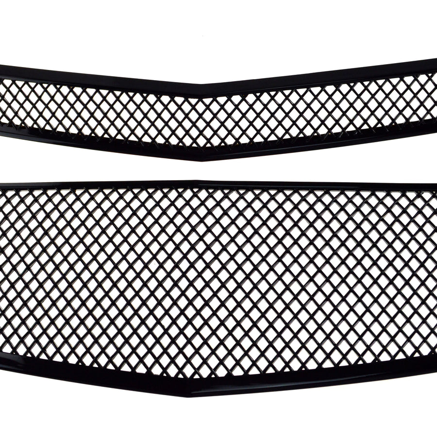 ABS6455BLK 16-17 Chevrolet Equinox L/LS/LT/LTZ 2 PCS Gloss Black Tape-on Grille Overlay Chrome Delete Kit