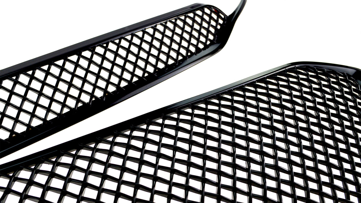 ABS6455BLK 16-17 Chevrolet Equinox L/LS/LT/LTZ 2 PCS Gloss Black Tape-on Grille Overlay Chrome Delete Kit