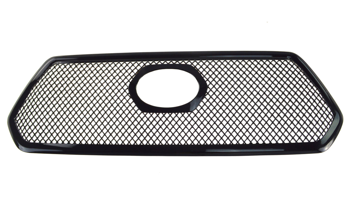 ABS6456BLK 16-19 Toyota Tacoma SR/SR5 1 PC Gloss Black Tape-on Grille Overlay Chrome Delete Kit