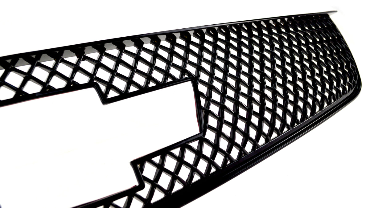 ABS6460BLK 13-20 Chevrolet Impala LS/LT/LTZ 1 PC Gloss Black Tape-on Grille Overlay Chrome Delete Kit