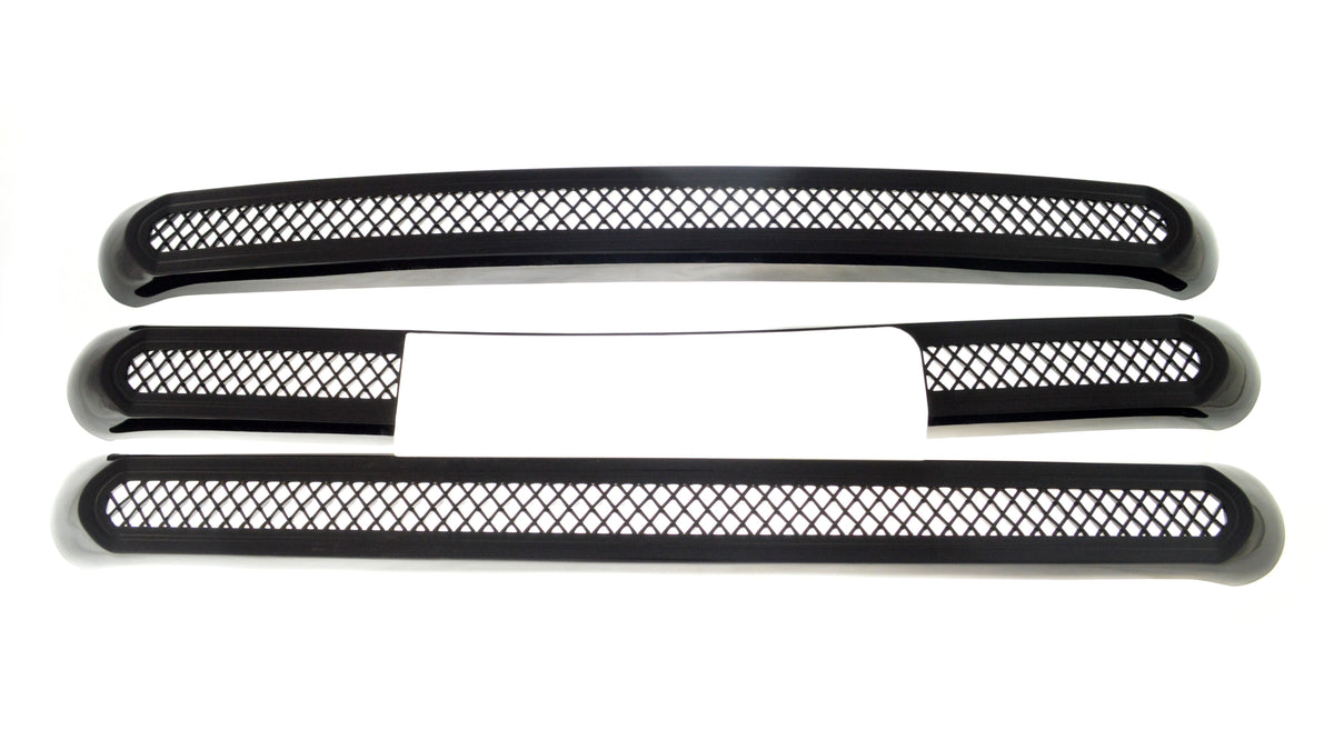 ABS6461BLK 15-18 GMC Sierra 2500 HD/Sierra 3500 HD SLE/SLT 3 PCS Gloss Black Tape-on Grille Overlay Chrome Delete Kit