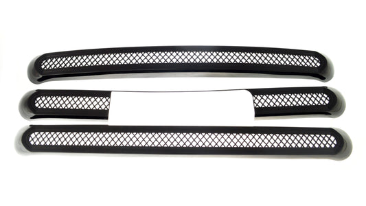 ABS6461BLK 15-18 GMC Sierra 2500 HD/Sierra 3500 HD SLE/SLT 3 PCS Gloss Black Tape-on Grille Overlay Chrome Delete Kit
