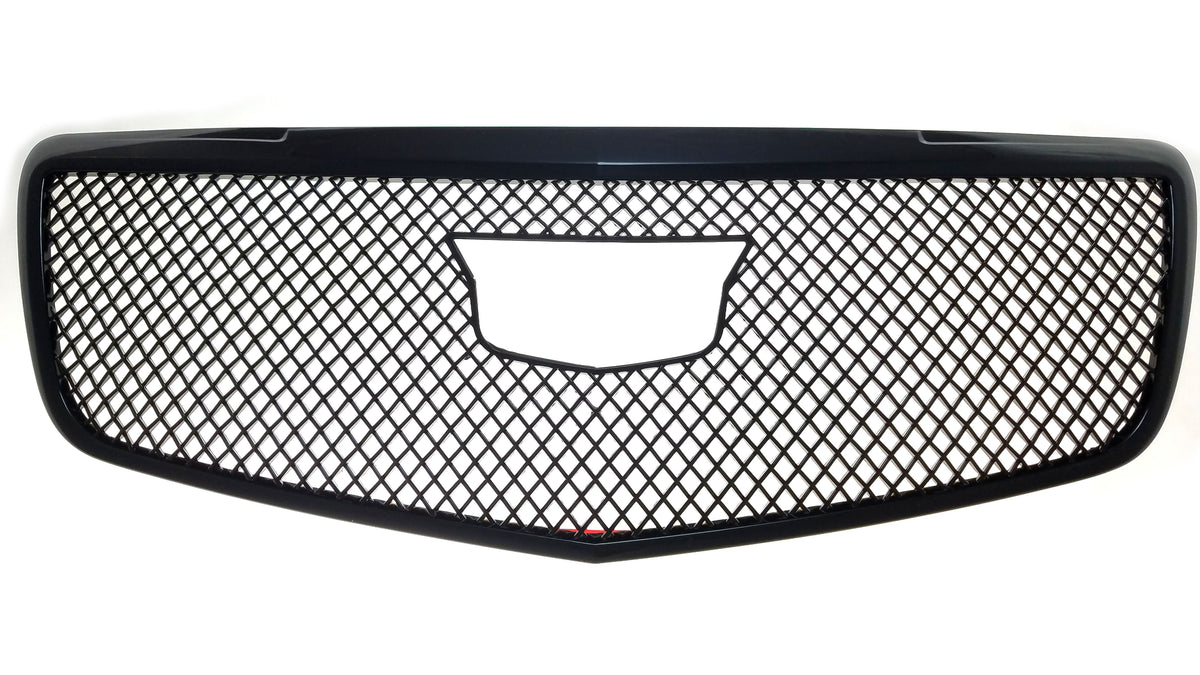 ABS6464BLK 15-19 Cadillac ATS 1 PC Gloss Black Tape-on Grille Overlay Chrome Delete Kit