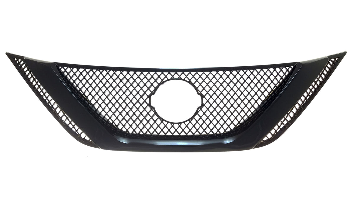ABS6466BLK 16-19 Nissan Sentra 1 PC Gloss Black Tape-on Grille Overlay Chrome Delete Kit