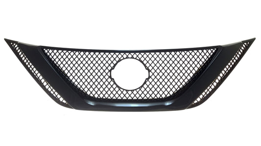 ABS6466BLK 16-19 Nissan Sentra 1 PC Gloss Black Tape-on Grille Overlay Chrome Delete Kit