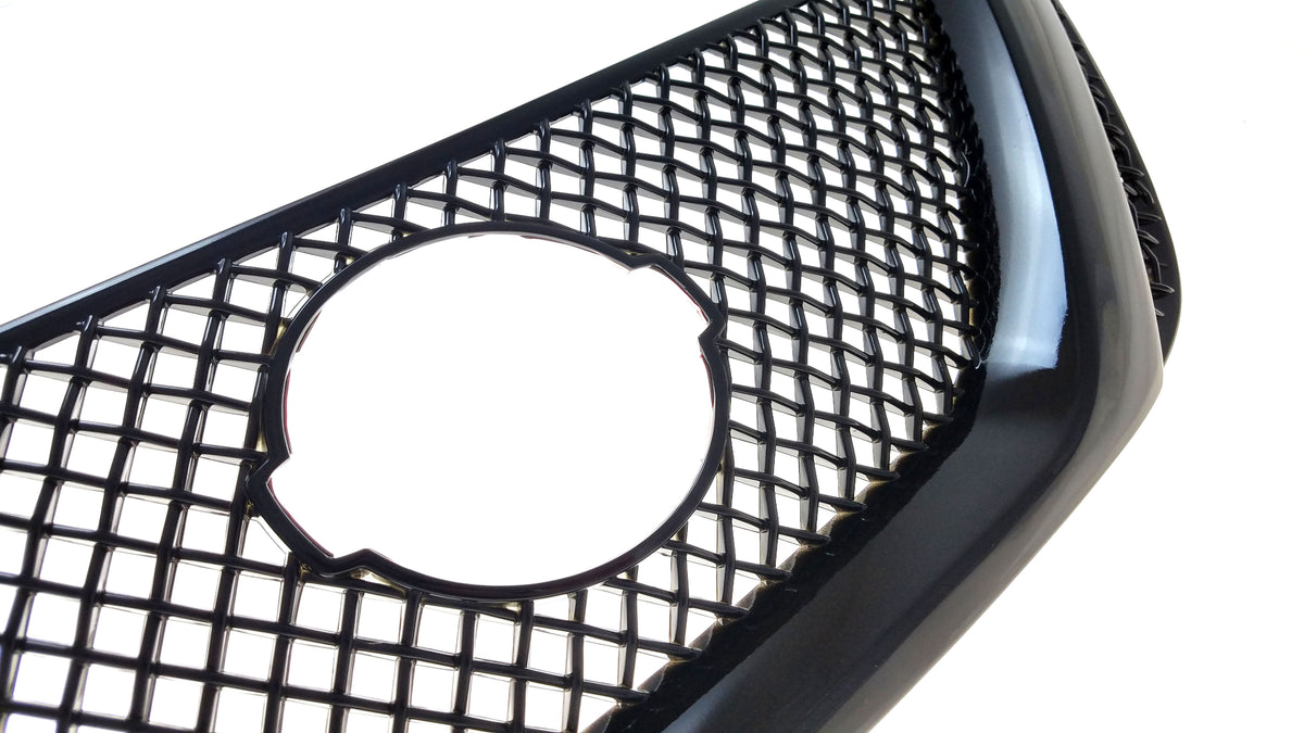 ABS6466BLK 16-19 Nissan Sentra 1 PC Gloss Black Tape-on Grille Overlay Chrome Delete Kit