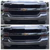 ABS6468BLK 16-18 Chevrolet Silverado 1500 LS/LT 2 PCS Gloss Black Tape-on Grille Overlay Chrome Delete Kit