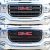 ABS6471BLK 16-18 GMC Sierra 1500 Base/SLE 2 PCS Gloss Black Tape-on Grille Overlay Chrome Delete Kit