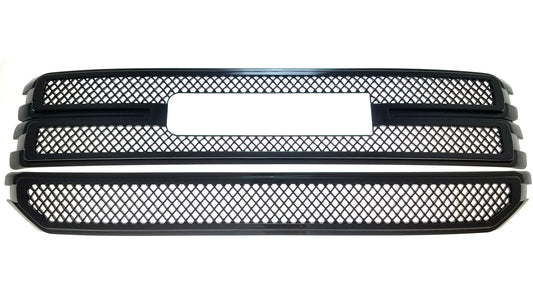 ABS6471BLK 16-18 GMC Sierra 1500 Base/SLE 2 PCS Gloss Black Tape-on Grille Overlay Chrome Delete Kit