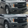 ABS6475BLK 18-20 Ford F-150 Only fits XL un-painted grill 3 PCS Gloss Black Tape-on Grille Overlay Chrome Delete Kit