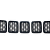 ABS6478BLK 17-21 Jeep Compass LATE MODEL 17 7 PCS Gloss Black Tape-on Grille Overlay Chrome Delete Kit