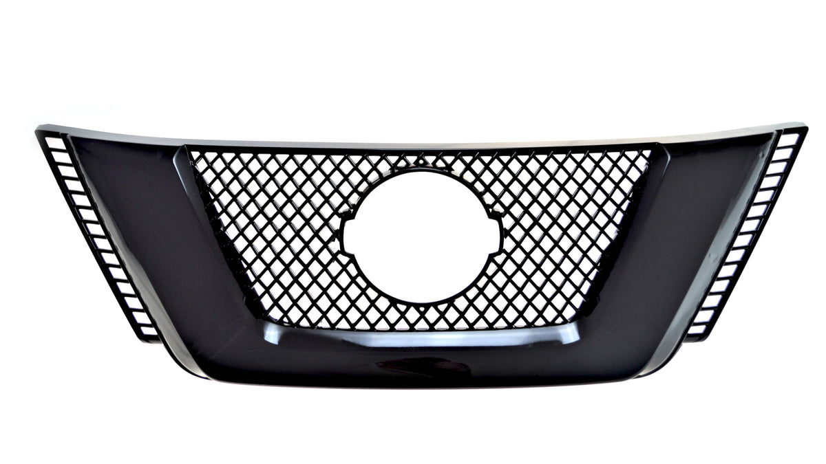 ABS6479BLK 2017 Nissan Rogue EARLY MODEL 17 1 PC Gloss Black Tape-on Grille Overlay Chrome Delete Kit