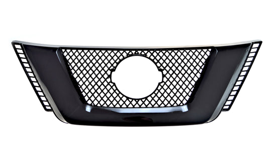 ABS6479BLK 2017 Nissan Rogue EARLY MODEL 17 1 PC Gloss Black Tape-on Grille Overlay Chrome Delete Kit